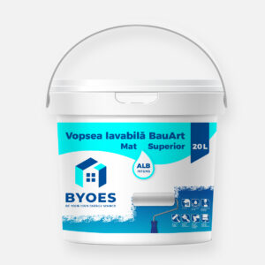 Vopsea lavabilă albă pentru interior BYOES - Mat superior